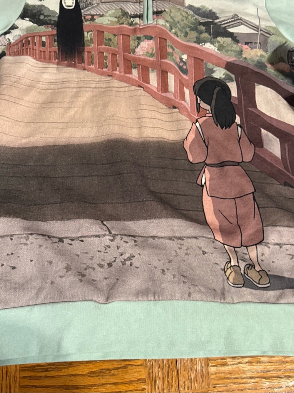 Studio Ghibli Spirited Away Chihiro & No Face Quarter Zip Sweatshirt Sz M NWT - Picture 9 of 16